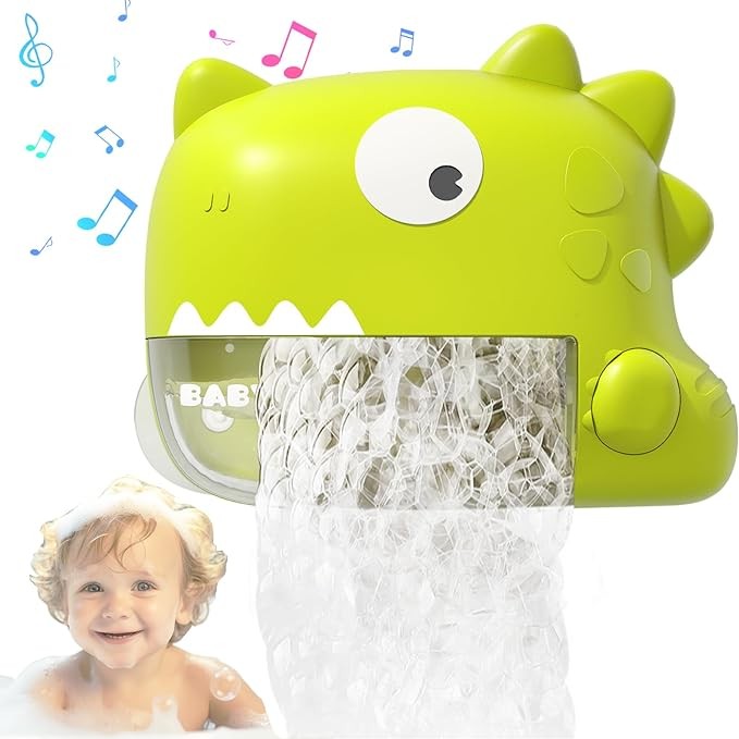 Baby Bath Toys - Dinosaur Automatic Bath Bubble Machine,Bathtub Bubble Maker with Music,Bathtime Shower Bathtub Toys for Toddlers,Birthday Gift for Boys Girls Age 1-5,Baby Gifts