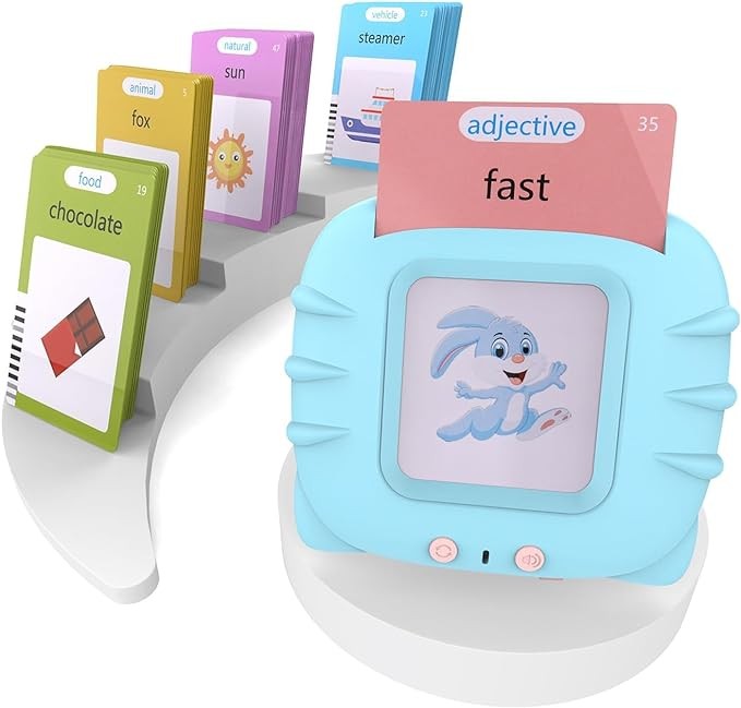 510 Sight Words Talking Learning Flash Cards for 3 4 5 Year Old Boys and Girls, Pocket Speech for Toddlers, Autism Sensory Toys for Autistic Children, Talking Flash Cards Birthday Gifts (catblue)